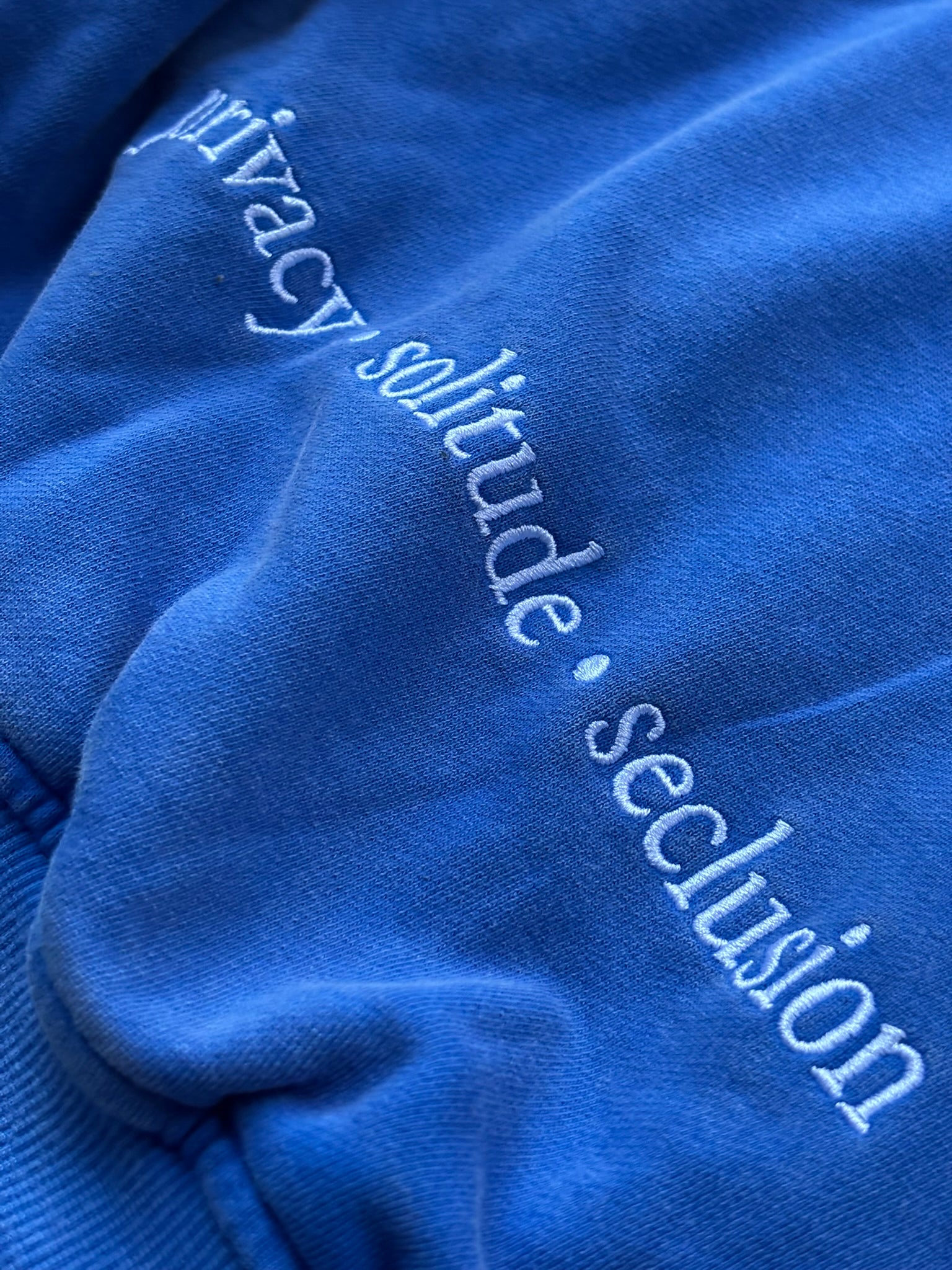 Blue Distressed Zip-Up
