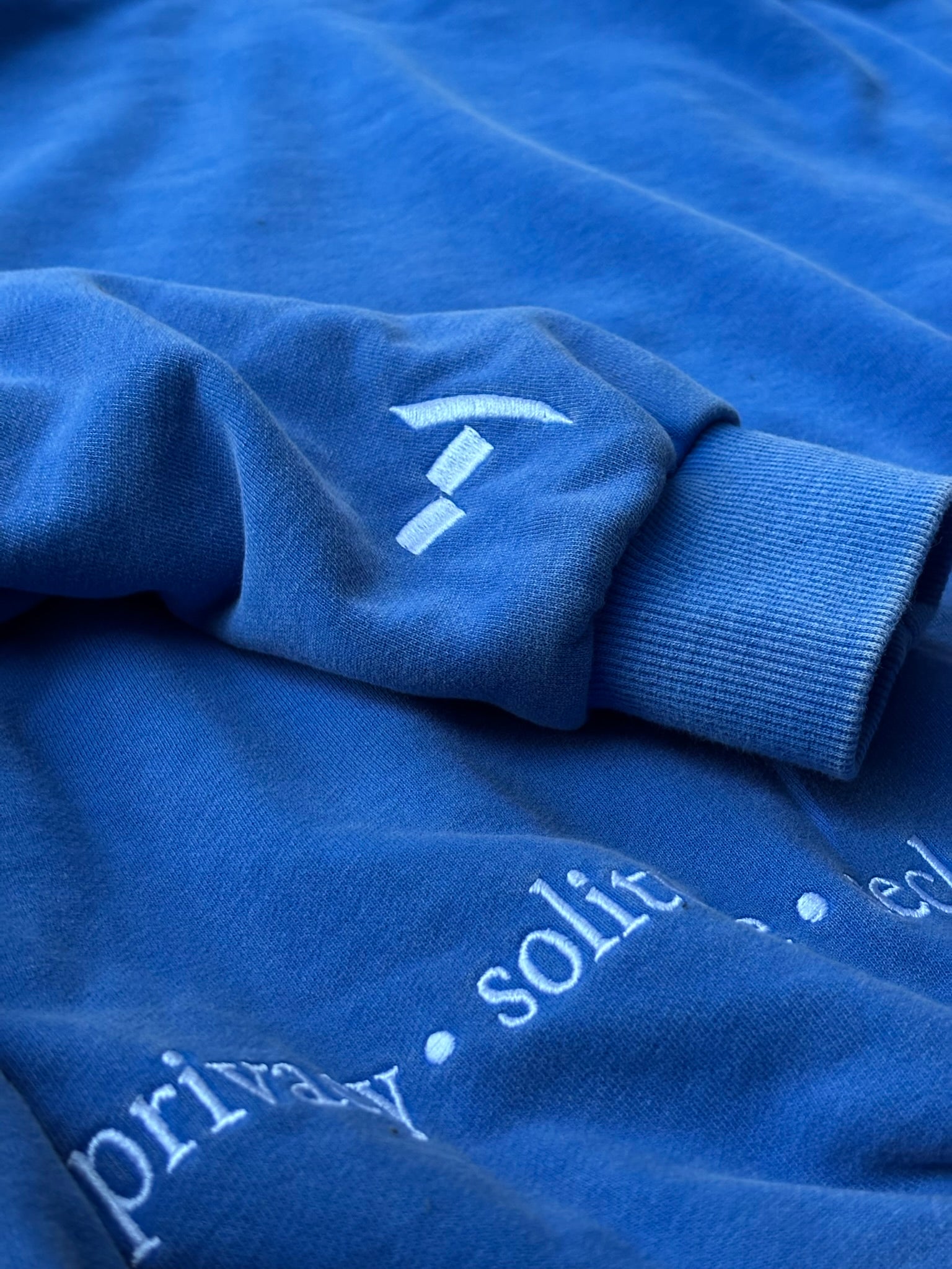 Blue Distressed Zip-Up